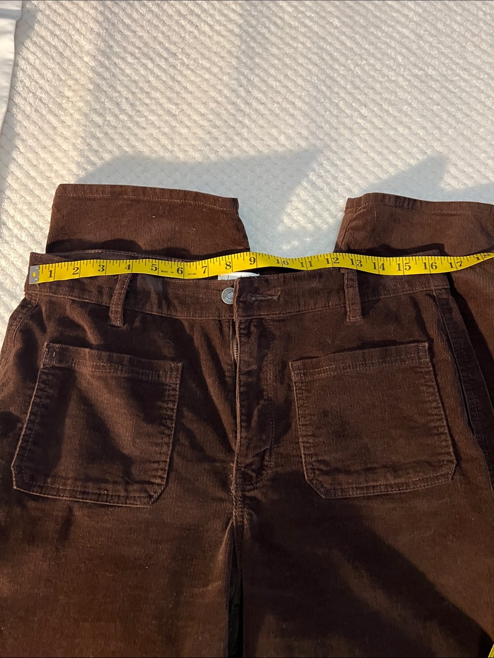 Women’s Dark Brown Corduroy Pants High Waist Pants Wonderly Brand - Picture 6 of 8